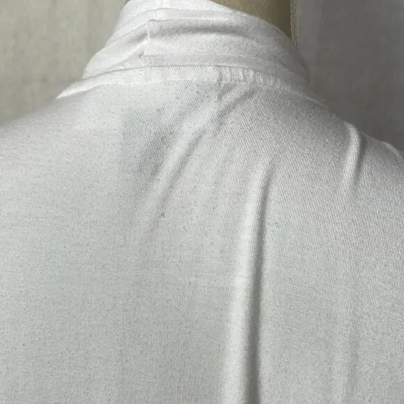 Karen Scott Elegant Long Lightweight White Open Front Cardigan (Size: XL) - Picture 9 of 13